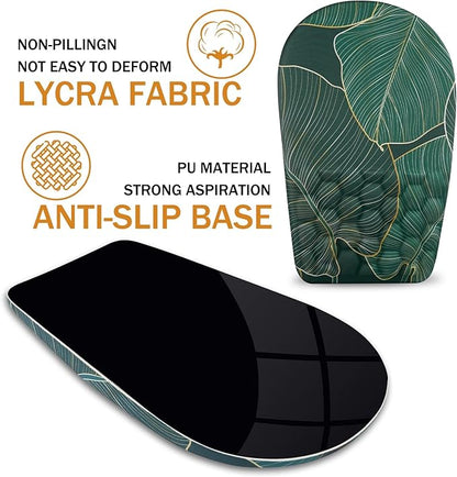 BOCHEERY Ergonomic Mouse Pad Wrist Support,Upgrade Mousepad with Massage Design,Non-Slip PU Base Desktop Mouse Pads for Pain Relief, Computer, Office & Home,12 x 8 in（F-Leaf Green）