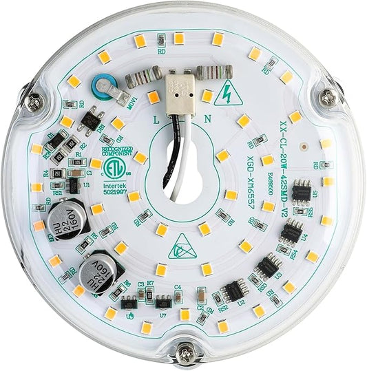 HAOLEDI 4'' 20W LED Ceiling Fan Light Retrofit Kit, Ceiling Light Replacement Module Board, White 5000K 2400LM, 120V, ETL CRI90