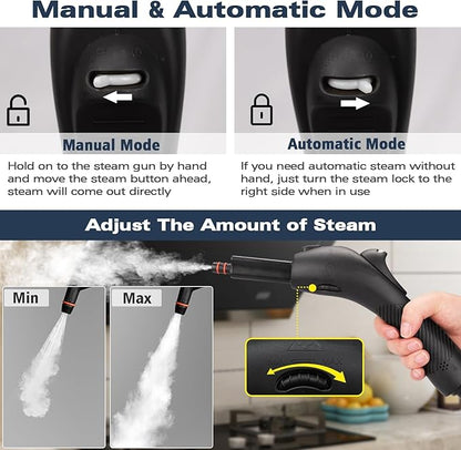 Waitbird Steam Cleaner, Steam Cleaner For Home, Handheld Steamer For Cleaning With 21 Accessories, 248 °F High Temperature, Suitable for Grout, Floor. Sofas, Upholstery, Toys