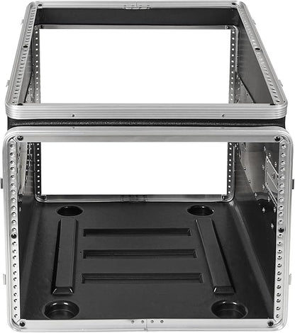 Sound Town Lightweight and Compact 8U ATA ABS Rack Case, with Slant Mixer Top, Casters, 21" Depth, 10U Top and 8U Side Spaces (STMR-A10X8UW)