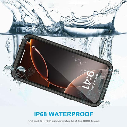 Lanhiem Magnetic for iPhone 16 Pro Max Case, Waterproof Dustproof Cover [Built in Screen Protector] [Compatible with MagSafe], Full Body Heavy Duty Phone Case for iPhone 16 Pro Max - 6.9” (Black)