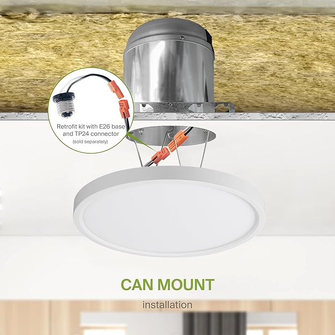 ASD LED 9" Round Flush Mount Ceiling Light Fixture, Low Profile Surface Lighting | 5CCT, Dimmable, Ultra-Thin, ETL Listed | 18W 1660LM 2700-6000K 120V | Kitchen, Bedroom, Hallway Lamp | White, 6 Pack