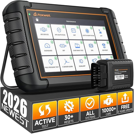 2026 FOXWELL Scanner NT809BT Wireless OBD2 Scanner Diagnostic Tool with 30 Resets, All System Bidirectional Scan Tool, Diagnostic Scanner for All Vehicles, 99% Active Test, FCA, 3-Year Update, Black