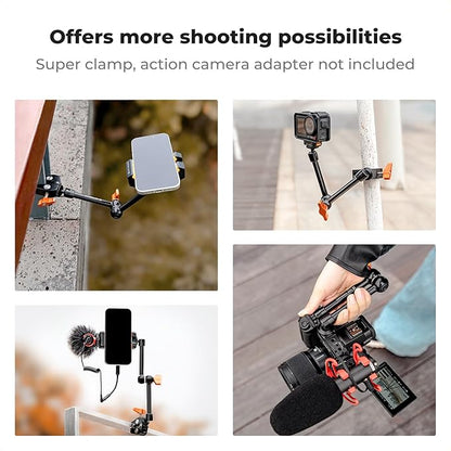 K&F CONCEPT 9.8" Magic Arm, 1/4" Screw Camera Mount Arm 360° Ball Heads for DSLRs, Monitor, Flash, LED Light, Microphone, Camera Cage, Action Camera