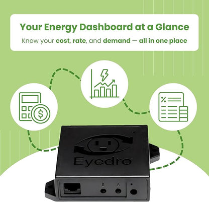 Eyedro Home Energy Monitor – Real-Time Electricity Usage Monitor with Solar Net Metering – Whole House Power Consumption Monitor – WiFi/Ethernet Smart Energy Meter with Reports & History, 2 Sensors