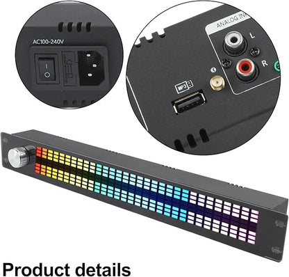 31-BMusic Spectrum Display Equalizer with Dual-Channel 15-BDSP Processing Full Color AGC Display Noise Reduction Remote Control 96kHz Sampling for Stage KTV Home Bar