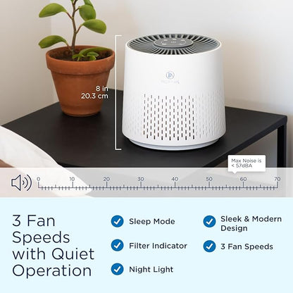 Medify MA-12 PRO Air Purifier with 3-in-1 Filter | 405 ft² per Hour for Smoke, Wildfire, Odors, Pollen, Pets | White, 1-Pack