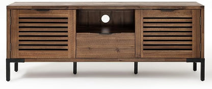Bme Millie Solid Wood TV Stand for TVs up to 65 Inches, Modern Farmhouse TV Stand with Rustic Charm, TV Stands for Living Room, Chestnut