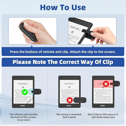 DATAFY Remote Control Page Turner for Kindle Paperwhite Oasis Kobo eReaders, Camera Camcorder Remote Controls, Page Turner Clicker for ipad Tablets Reading Novels with Wrist Strap Storage Bag