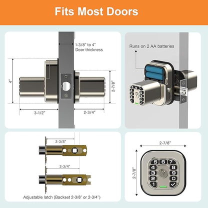 Richelock IU52 Double-Sided Keypad Door Lock, All-Weather, Fully Waterproof Keyless Entry with Dual-Sided Programmable Codes, Same Key Both Sides for Outdoor, Indoor, Gate & Fence