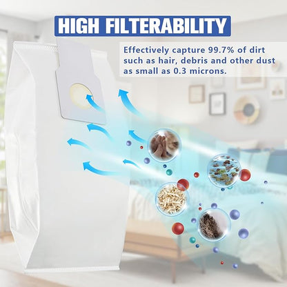 53294 Type O HEPA Cloth Vacuum Bags Replacement for Kenmore Upright Vacuum Cleaners, 12 Pack