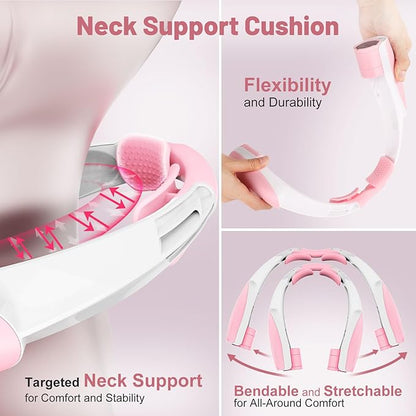 Slientspin AI Portable Neck Fan with 6 Powerful Speeds, 8000mAh Battery Operated USB-C Rechargeable Fan, Hands-Free 360° Cooling Personal Fan Neck for Women Mother Office Concerts Travel Beach(Pink)