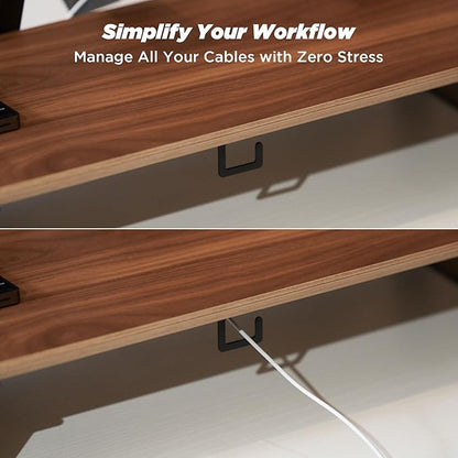 ULTRARM Moodular Add-ons Cable Organizer 2 Pack [Accessory Only - Requires Moodular Wooden Monitor Stand Slide Rails for Use] Black MSA-CO