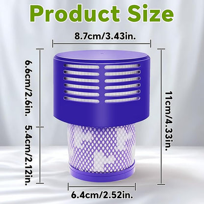 3 Packs V10 Vacuum Filter Replacement for Dyson Cyclone Series, V10 Animal, V10 Absolute, V10 Motorhead, V10 Total Clean, SV12 Series Vacuum Cleaner, Replace Part 969082-01