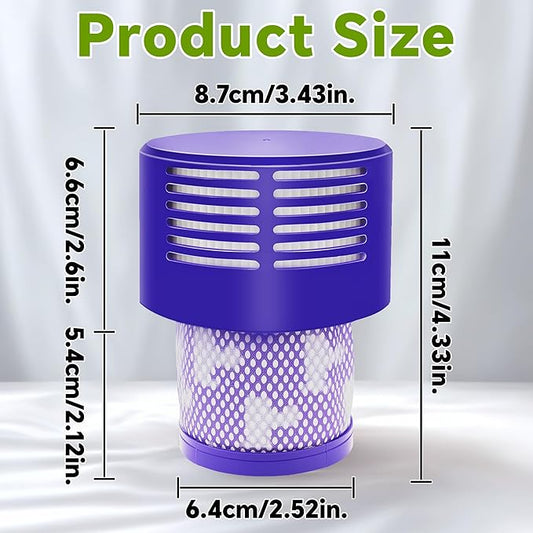 3 Packs V10 Vacuum Filter Replacement for Dyson Cyclone Series, V10 Animal, V10 Absolute, V10 Motorhead, V10 Total Clean, SV12 Series Vacuum Cleaner, Replace Part 969082-01