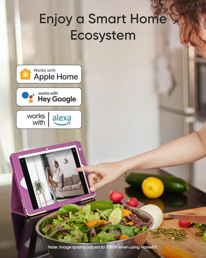 eufy Indoor Cam E30 2-Cam Kit, Latest Generation, 4K UHD Security Camera, Pet/Dog/Baby Camera with Phone app, Color Night Vision, Human/Pet Auto Tracking, 360 Pan-Tilt, Works with Homekit,White