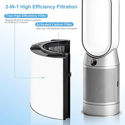 Katerelis 2 Pack Replacement True Filter for Dyson TP04 TP06 TP07 TP09 TP10 HP04 HP06 HP07 HP09 HP10 PH01 PH02 PH04, 360° Combi 2 in 1 and Carbon Filter, Grade True Carbon Replacement Filter