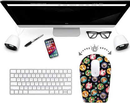 BOCHEERY Ergonomic Mouse Pad Wrist Support,Upgrade Mousepad with Massage Design,Non-Slip PU Base Desktop Mouse Pads for Pain Relief, Computer, Office & Home,12 x 8 in（F-Lovely Dogs）