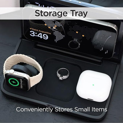 iHome Alarm Clock with Wireless Charging, Digital Alarm Clock for Bedroom Includes Wireless Charger for iPhone, AirPods, and Apple Watch (iWW7)