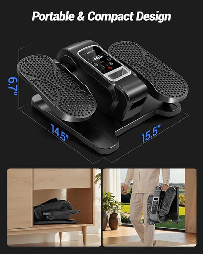 Under Desk Elliptical Machine, Electric Seated Pedal Exerciser, Min Leg Exerciser with Remoter, 12 Level Speeds, Forward & Reverse Direction, Manual & Auto Mode for Home Office