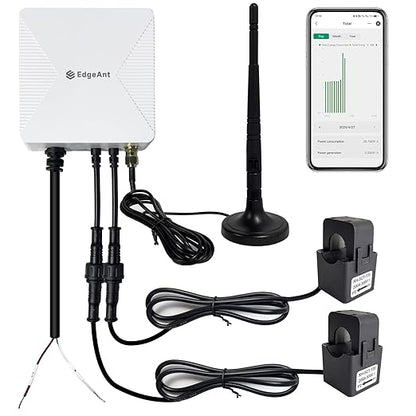 WiFi Energy Monitor with 2 * 200A Clamps, Real-Time Electricity Tracking, Smart Home Power Management, WiFi Meter Solar/Net Metering, Home Energy Automation and Control