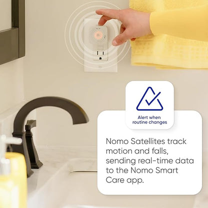Nomo Smart Care Satellite - Eliminate Dead Zones & Boost Signal - Motion & Light Detector - Works w/Nomo Smart Care System - 2 Pack