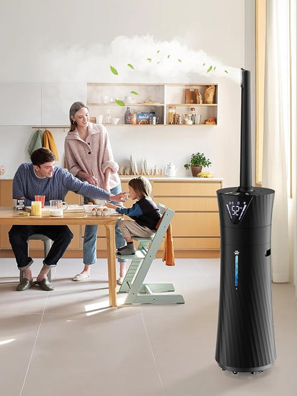 MONISEN 17L/4.5Gal Humidifier Large Room, Smart Quiet Ultrasonic Cool Mist Humidifiers for Bedroom, Covers 2000ft², 56H Runtime, 24H Timer, 3 Mist Modes Humidifiers for Home, Office, Plants, Black
