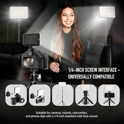 Selfie Light with Built in Power Bank, 96+ CRI Studio Lighting - 2000mAh Charges Phone, 2-24H Runtime with 3 Colors & RGB Modes Sturdy 360° Clip, for Professional Selfies, Video Conferencing (Black)