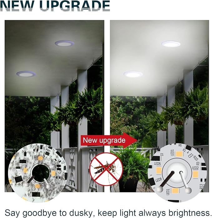 TOPELER 6in Dimmable Flush Mount Ceiling Recessed Light, 15W 4000K Cool White Low Profile Surface Mount LED Disc Light, Installs with J-Box or Canister, ETL-Listed Approvel, 6 Pack