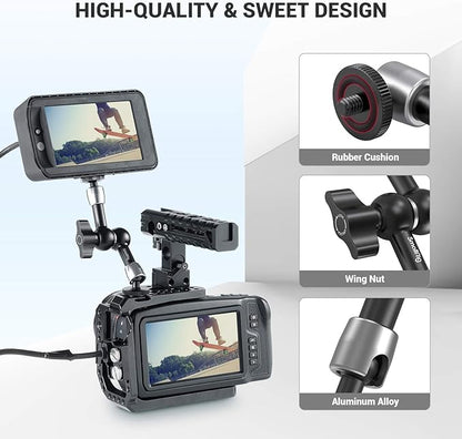 SmallRig 5.5 Inches Adjustable Friction Articulating Magic Arm, with Both 1/4" Screw for LCD Monitor/LED Lights
