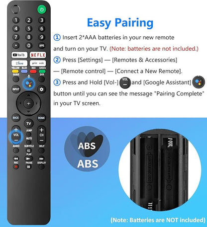Replacement Voice Remote for Sony TV, for SonyBravia Smart TV with Voice Control, Compatible with Sony Bravia XR/XBR/KD Series 4K/ 8K LED OLED Google/Android Smart TVs