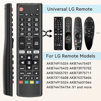 (Pack of 3) Replacement for LG TV Remote Control, Compatible with All LG Smart TVs Remote, for AKB75095307 AKB75375604 AKB74915305 AK75675304 AKB76040302 AKB76037601 AKB75675313