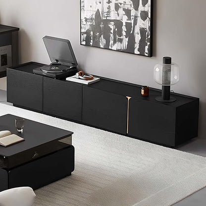 VAFON 78.7" Modern TV Stand Entertainment Center - Black Wood Media Console Cabinet with Storage, Contemporary Living Room Furniture for TVs Up to 85"