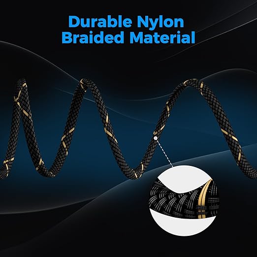 16/2 Speaker Wire 35 Feet, 16AWG Gauge Speaker Cable, Direct Burial, Durable Nylon Braided, in Wall, 2 Conductors, OFC Oxygen-Free Copper, for Car Audio Stereos, Home Theater, Surround Sound, Radio