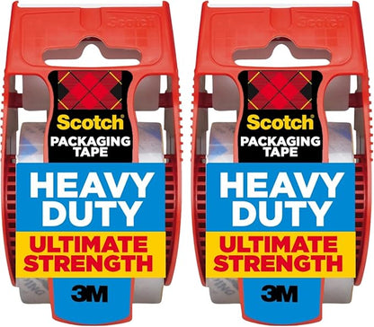 Scotch Heavy Duty Packaging Tape, 2 Inches x 800 Inches, Clear - 2 Count