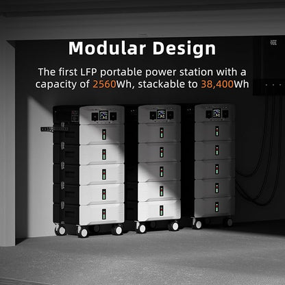 IEE SP5000 Solar Generator with 2x200W Solar Panel,120/240V Dual Voltage 5000W(Peak 9000W) 5120Wh LFP Battery Power Station,Fast Charging APP Control for Home Use,Emergencies,RVs.