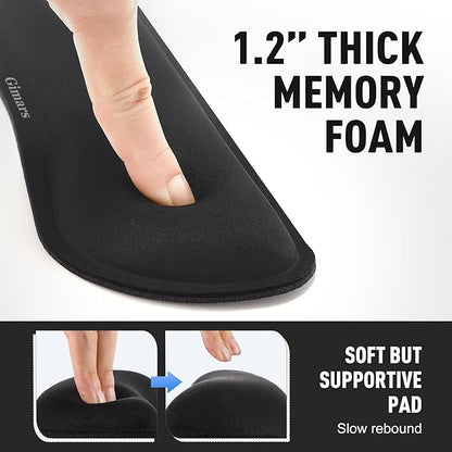Gimars 63D High-Density Thicken Memory Foam Keyboard Wrist Rest, 17.3'' Enlarge Ergonomic Wrist Rest with Anti-Slip Rubber Base for Typing Pain Relief, Office, Gaming, Computer, Laptop, Mac, Black