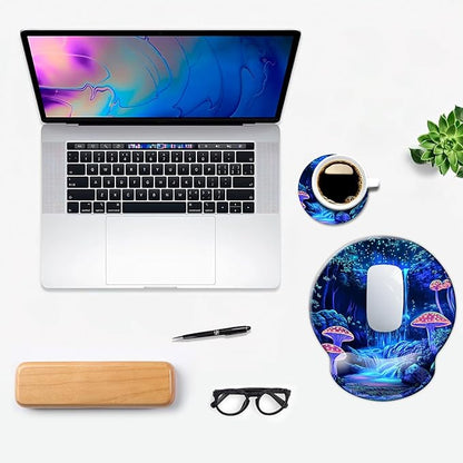 Ergonomic Mouse Pad with Wrist Support,Mouse Pad with Wrist Rest,Relieve Wrist Pain Mousepad Non-Slip Rubber Base,Mouse Pads for Desk,Computers,Laptop,Office,Home,Wonderland