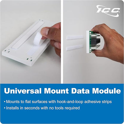 ICC 8-Port CAT6 Ethernet Data Module with Universal Adhesive Mount, UL Listed, Compact PCB Board
