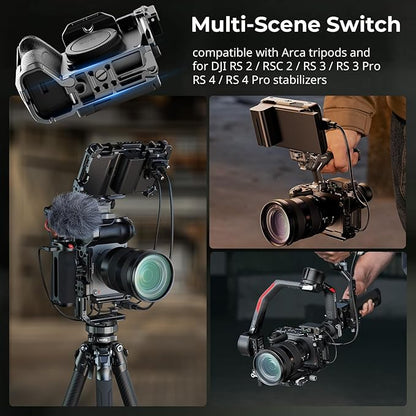 SMALLRIG Cage Kit for Sony FX2, with V-Mount Plate, Top Handle, HDMI Clamp, and Wrist Strap, Built-in Multiple Expansion Interfaces, Advanced Rig for Sony FX2-5590
