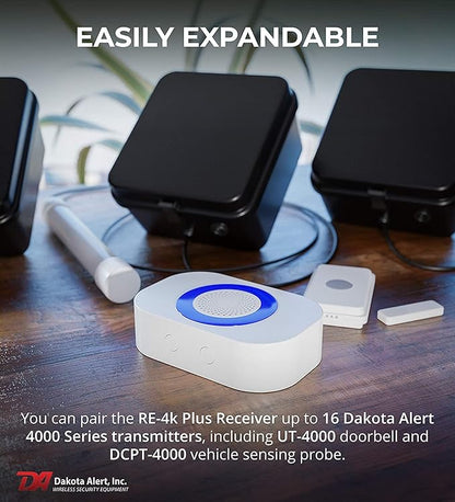 Dakota Alert Driveway Alarm Sensor - DCPA-4k Plus Driveway Alarms Wireless Outside Weatherproof Alert System, 1-Mile-Long Range Sensors, Receiver & Vehicle Detecting Probe Transmitter & 50' Wire