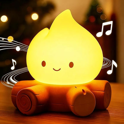 Tarinks Campfire Night Light, Portable Flame Lamp with White Noise, Cute Silicone Flameless Candle Lights,Suitable for Kids lamp Bedroom, Indoor/Outdoor and Home Decoration