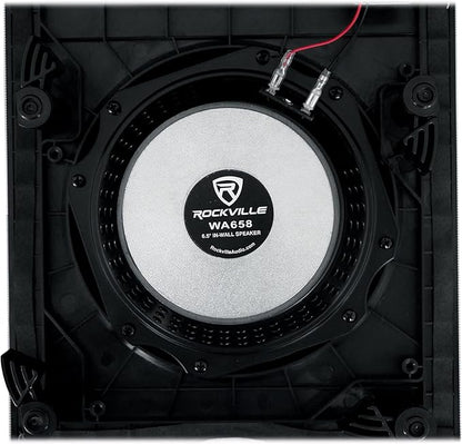 Rockville Pair WA658 240W in-Wall Speakers, 6.5" Kevlar Woofer, Silk Dome Tweeter, Magnetic Grilles, 3-Position Tweeter Control, 8-Ohm, for Home Theater & Whole-House Audio
