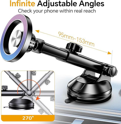 for MagSafe Car Mount【 Windshield + Vent + Dash 】 Magnetic Phone Holder for Car Phone Holder Mount Cell Phone Holders for Your Car Truck Suction Car Phone Mount for iPhone 16 Pro Max 15 14 13 12 Plus
