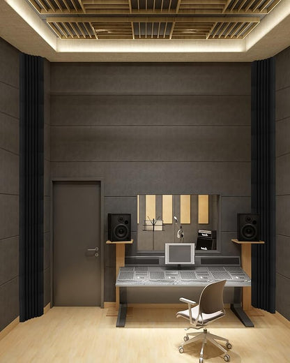 8 Pack - Bass Traps Acoustic Foam Corner, 9.8x9.8 * 4.7'' Black Bass Traps Corner Studio Foam, High Density and Fire-Proof Bass Traps Acoustic Panels Recording Studio Acoustical Treatments