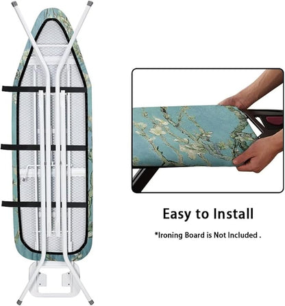 ZCFYGDX William Morris Prints Ironing Board Cover 3 Nylon Buckle Fastening Easy to Install Iron Decor Covers Standard with Elastic Edge Scorch Resistant Protective Covers for Iron Board 15x54 Inch