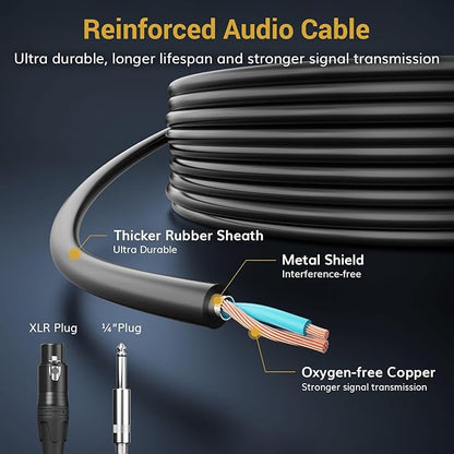 TONOR Professional Vocal Microphone for Singing, Dynamic Handheld Wired Karaoke Mic, Cardioid Studio Microfono with 4.5M XLR to 1/4" Cable, for Speakers/Mixer Machine/Amp/Speech/Karaoke and Outdoors