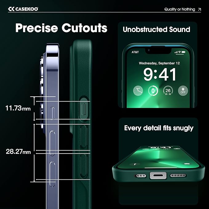 CASEKOO Designed for iPhone 13 Pro Max Case with Magnetic Invisible Stand [Military Drop Protection] [Compatible with MagSafe] Shockproof Translucent Matte Slim Promax Phone Cover 6.7", Green