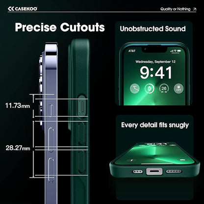 CASEKOO Designed for iPhone 13 Pro Max Case with Magnetic Invisible Stand [Military Drop Protection] [Compatible with MagSafe] Shockproof Translucent Matte Slim Promax Phone Cover 6.7", Green