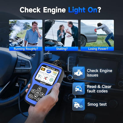 NEXAS NL101 OBD2 Scanner with Battery Tester - Check Engine Code Reader, Car Diagnostic Scanner with Live Data, Freeze Frame, I/M Readiness for All US Vehicles Since 1996